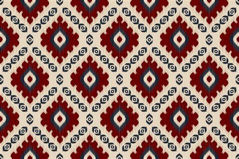 Ethnic Oriental Ikat Seamless Pattern Traditional Fabric Indian Style