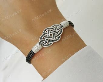 Celtic Love Knot Infinity Bracelet Fine Silver Hand Braided Etsy