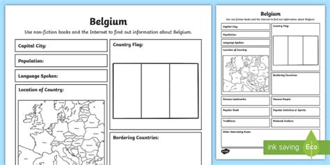 Belgium Fact File Writing Template Teacher Made Twinkl