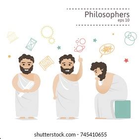 Set Ancient Greek Philosophers Stock Vector Royalty Free 745410655