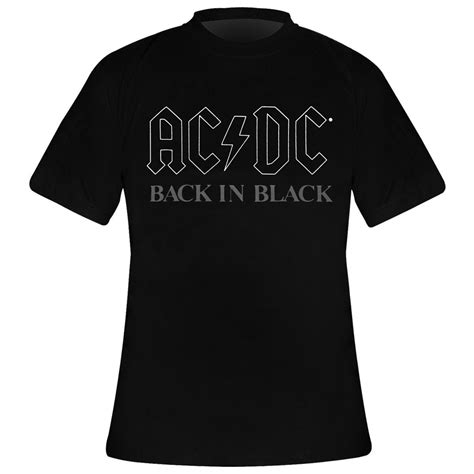 T Shirt Homme Ac Dc Back In Black Rock A Gogo Back To Black