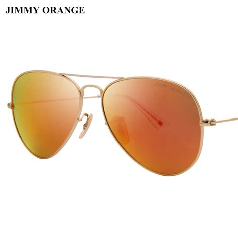 Jimmy Orange Polarized Aviator Sunglasses Women Men Pilot Uv400 Titanium Alloy Frame Brand