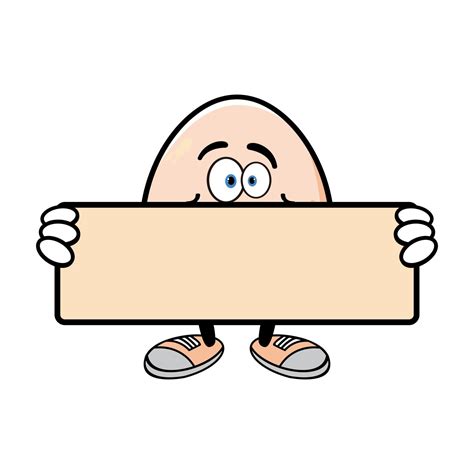 Smiling Egg Mascot Cartoon Character Vector Illustration Isolated On