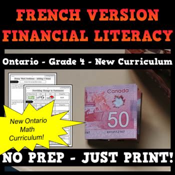 Grade Financial Literacy Strand F New Ontario Math French