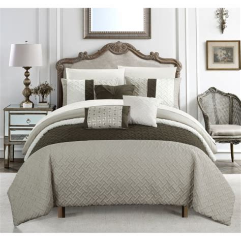 Chic Home Shaila 10 Or 8 Piece Comforter Set Color Block Quilted