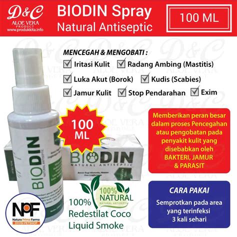 Jual Biodin Spray Ml Obat Scabies Demodex Luka Borok Jamur