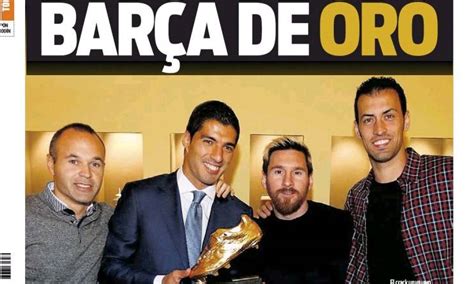 Bar A De Oro Luis Su Rez Recibi La Bota Y Messi Acaricia El Sexto Bal N