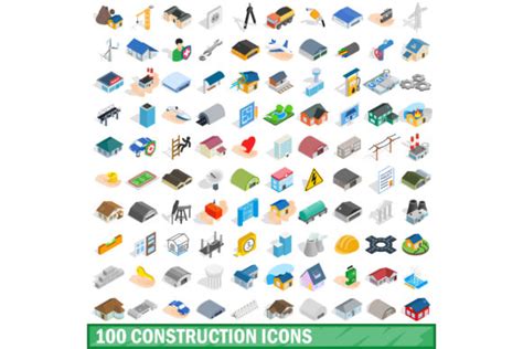 100 Construction Icons Set Isometric 3d Graphic By Ylivdesign · Creative Fabrica