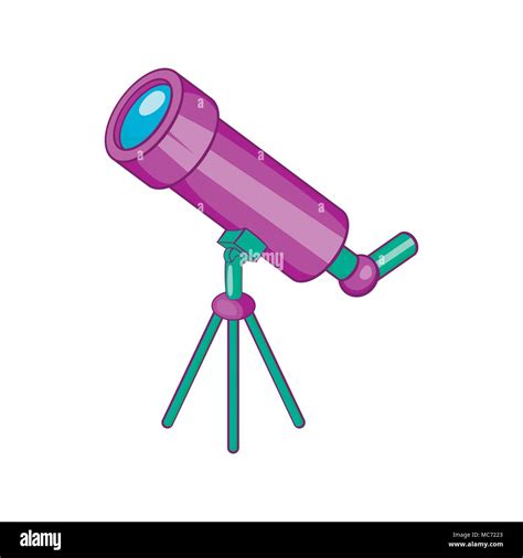 Icono Del Telescopio Del Estilo De Dibujos Animados Imagen Vector De