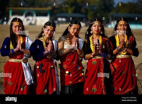 Kathmandu Nepal 15th Jan 2022 Women From The Magar Community