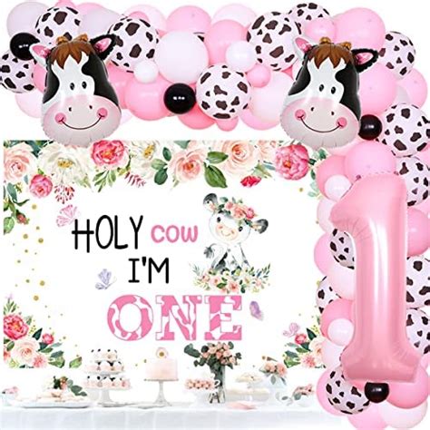 Buy Holy Cow I M One Birthday Decorations For Girl Cow 1st Birthday