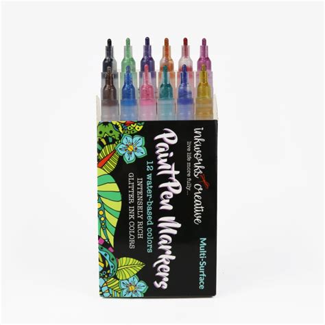 Glitter Paint Pens Set Of 12 Markers Etsy