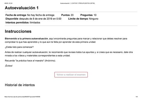 Autoevaluaci N Costos Y Presupuestos Autoevaluacion Semana