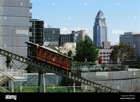 Historic Angels Flight Rail In Downtown Los Angeles California Stock