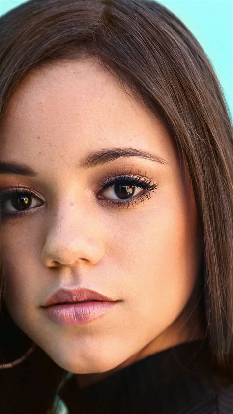 Jenna Ortega Wallpaper 4k American Actress Cyan Background