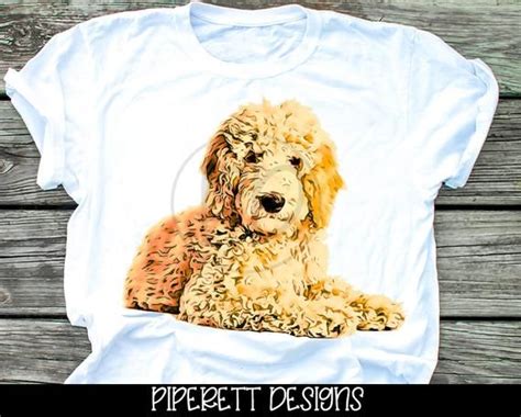 Goldendoodle Golden Doodle Dog Watercolor Clipart Png Digital Download