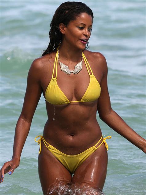 Claudia Jordan Bikini Photos Yellow Bikini In Miami 05 GotCeleb