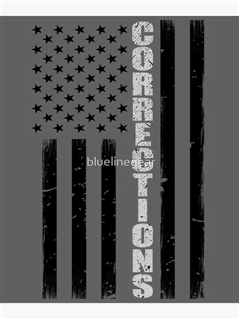 Thin Silver Line American Flag Correctional Officer Art Print For