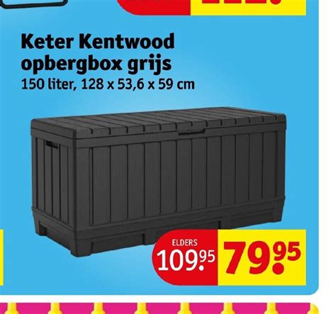 Keter Kentwood Opbergbox Grijs 150 Liter 128 X 53 6 X 59 Cm Aanbieding