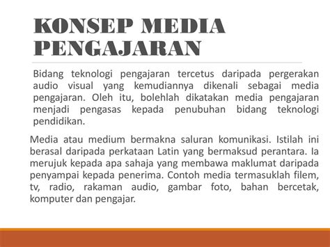 Teknologi Dalam Pengajaran Dan Pembelajaran Media Pengajaran Ppt