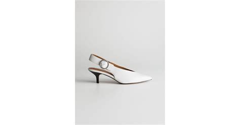 And Other Stories Pointed Slingback Kitten Heels In White Lyst