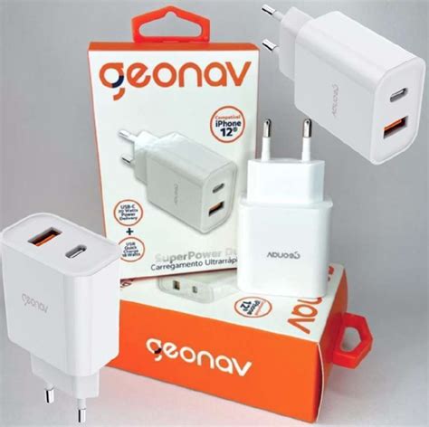 Geonav Carregador Universal Ultra Rápido Duo 1 X USB C Power Delivery