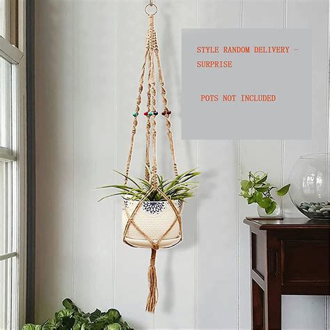 hamp tau netto bag 5 pakker macrame plante henger kit innendørs