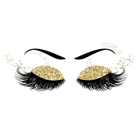 Instant Download Gold Foil Lash Clipart Gold Lashes Clip Art Gold Foil Lash Image Instant