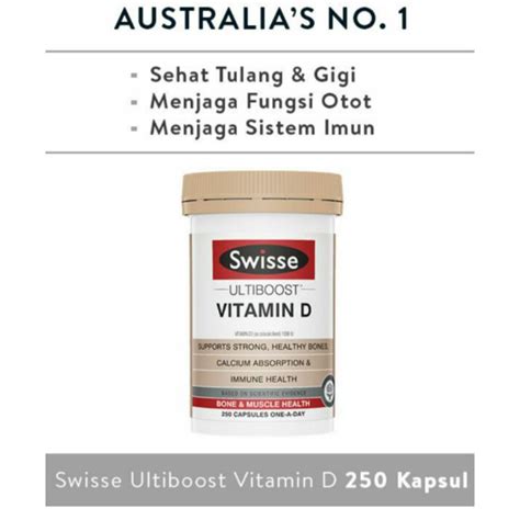 Jual Swisse Ultiboost Vitamin D 1000 Iu 60250400 Kapsul Swisse Vit D3