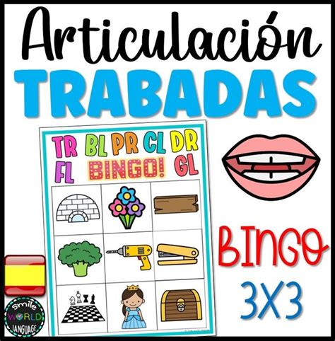 Bingo Articulación trabadas en español conciencia fonológica juego