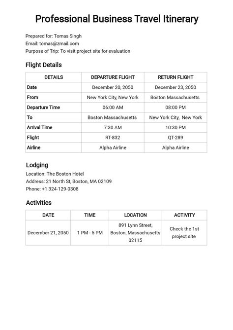 Free Itinerary Templates In Microsoft Excel Xls