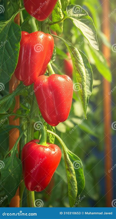 garden bounty red bell pepper plant thriving   organic setting