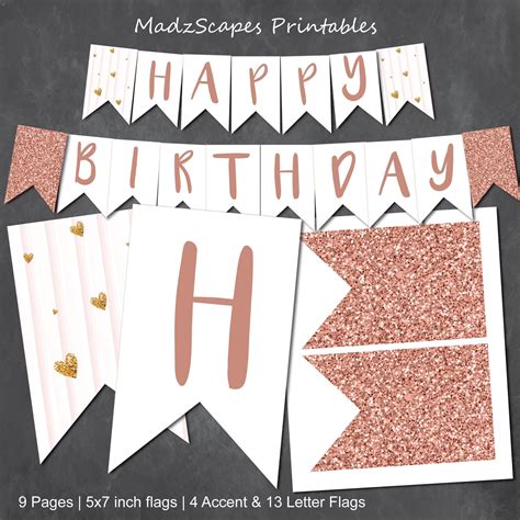 happy birthday banner printable pdf pink - Kami Mcallister