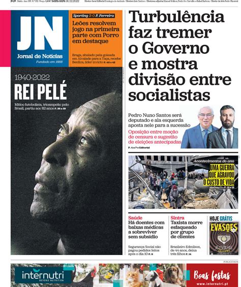 Capa Jornal de Notícias 30 dezembro 2022 capasjornais pt