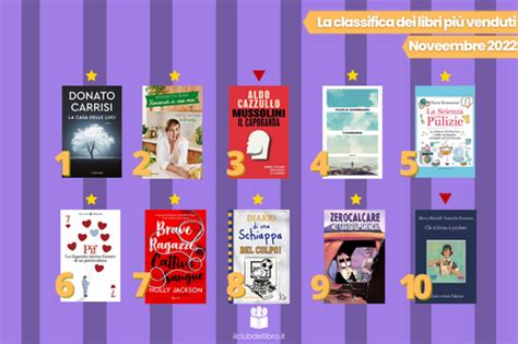 La classifica dei libri più venduti Novembre 2022 Il Club del Libro