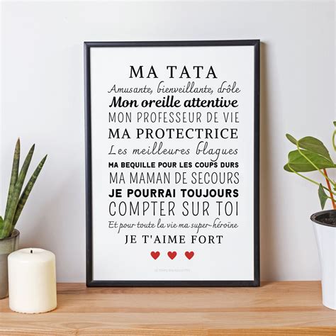 Affiche tata cadeau pour tata Affiche à télécharger par Les Petits PDF