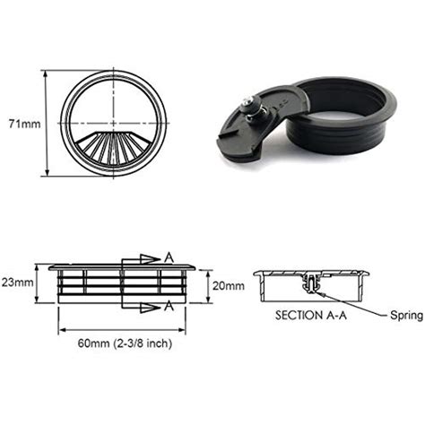 HJ Garden 2pcs 2 3 8 Inch Desk Wire Cord Cable Grommets Hole Cover For