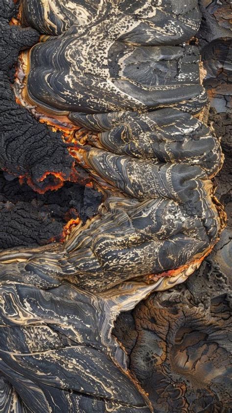 Close-up of Molten Lava Flow Patterns Stock Image - Image of pattern ...