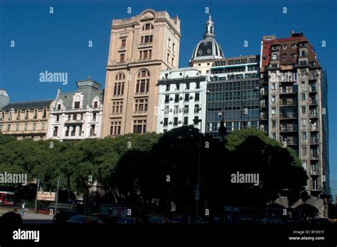 Building Fa Ades Around Plaza De Mayo Buenos Aires Argentina Stock