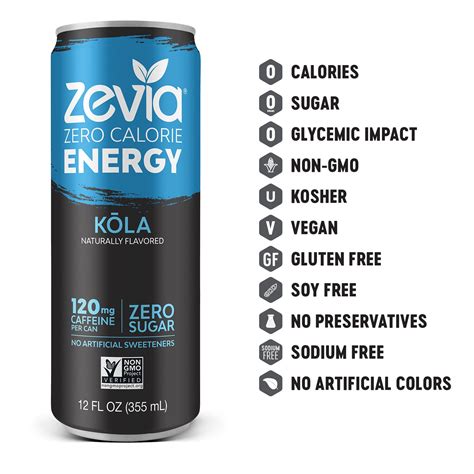 Zevia Zero Calorie Energy Drink, Variety Pack, 12 Ounce (Pack of 12 ...