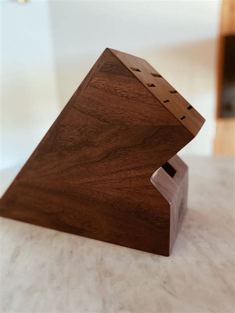 Simple Knife Block In Walnut Custom Knife Block Made In Montana USA