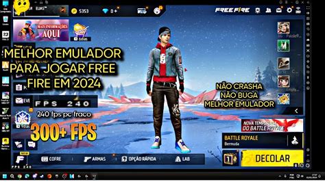 MELHOR EMULADOR PARA JOGAR FREE FIRE 2024 EMULADOR CRASHANDO FF