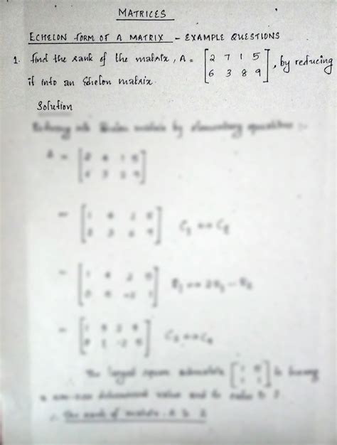 Solution Echelon Form Of Matrix Studypool