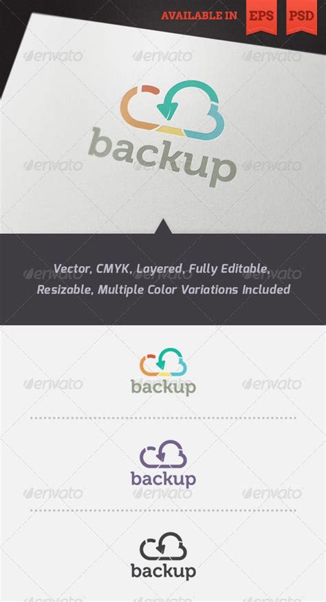 Cloud Backup Logo Template | Logo templates, Business logo design, Pet ...