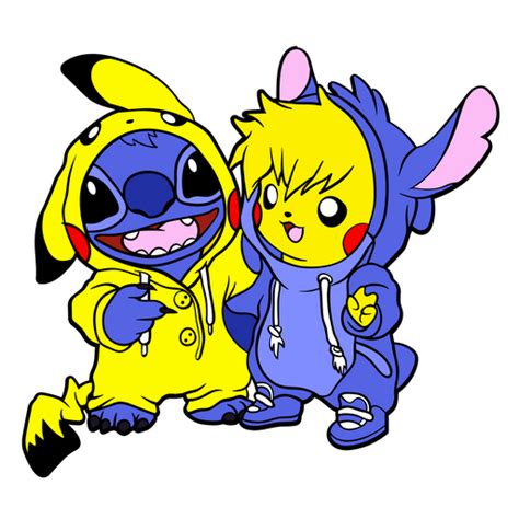 Stitch and Pikachu Costumes Sticker - Sticker Mania