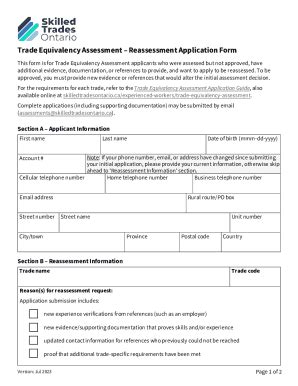 Fillable Online Reassessment Application Form Fax Email Print Pdffiller