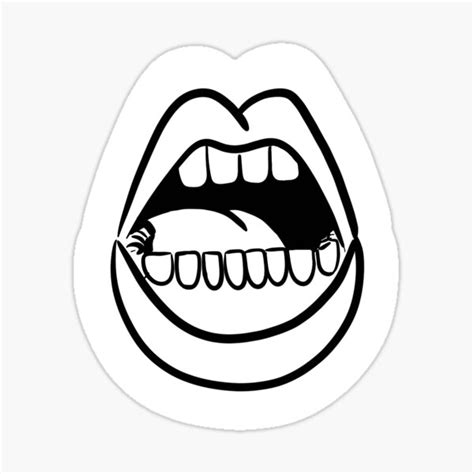 Black And White Mouth Sticker For Sale By Jamiemarlynnn Redbubble