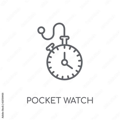 Pocket watch linear icon. Modern outline Pocket watch logo concept on white background from ...