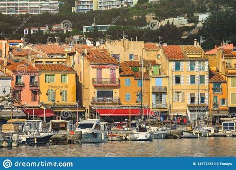 Colorful Buildings And Boats In The Small Village At Port Cassis France