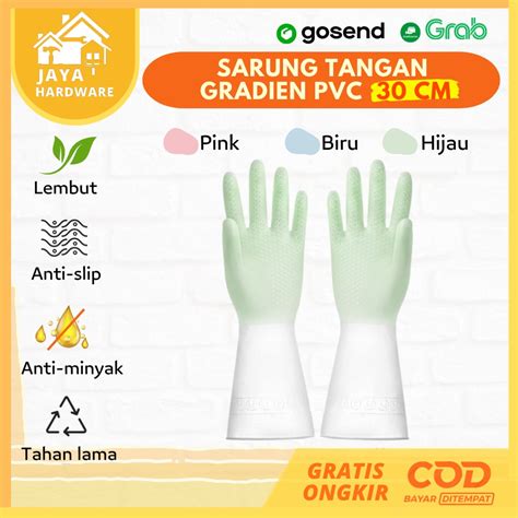 Jual Cm Sarung Tangan Karet Pvc Latex Tebal Anti Sobek Untuk Cuci